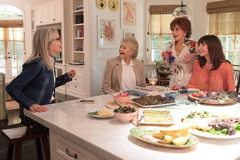 Book Club movie still, Jane Fonda, Diane Keaton, Candice Bergen, Mary Steenbergen; Festivale film review;800x533