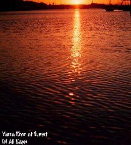 Yarra River, Melbourne, Victoria, Australia at Sunset.; 344x380